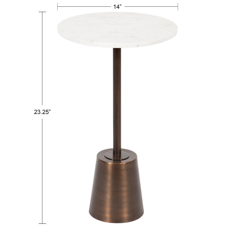 Mercer41 Cemil Genuine Marble Pedestal End Table & Reviews Wayfair